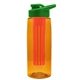 the flair - 26 oz transparent tritan(tm) bottle with drink thru lid, large infuser, and digital imprint