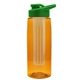 the flair - 26 oz transparent tritan(tm) bottle with drink thru lid, large infuser, and digital imprint