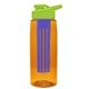 the flair - 26 oz transparent tritan(tm) bottle with drink thru lid, large infuser, and digital imprint