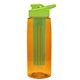 the flair - 26 oz transparent tritan(tm) bottle with drink thru lid, large infuser, and digital imprint