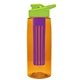 the flair - 26 oz transparent tritan(tm) bottle with drink thru lid, large infuser, and digital imprint