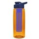 the flair - 26 oz transparent tritan(tm) bottle with drink thru lid, large infuser, and digital imprint