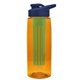the flair - 26 oz transparent tritan(tm) bottle with drink thru lid, large infuser, and digital imprint