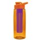 the flair - 26 oz transparent tritan(tm) bottle with drink thru lid, large infuser, and digital imprint