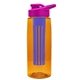 the flair - 26 oz transparent tritan(tm) bottle with drink thru lid, large infuser, and digital imprint