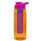 the flair - 26 oz transparent tritan(tm) bottle with drink thru lid, large infuser, and digital imprint