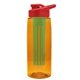 the flair - 26 oz transparent tritan(tm) bottle with drink thru lid, large infuser, and digital imprint