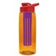 the flair - 26 oz transparent tritan(tm) bottle with drink thru lid, large infuser, and digital imprint