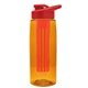 the flair - 26 oz transparent tritan(tm) bottle with drink thru lid, large infuser, and digital imprint