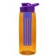 the flair - 26 oz transparent tritan(tm) bottle with drink thru lid, large infuser, and digital imprint