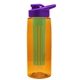 the flair - 26 oz transparent tritan(tm) bottle with drink thru lid, large infuser, and digital imprint
