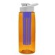 the flair - 26 oz transparent tritan(tm) bottle with drink thru lid, large infuser, and digital imprint