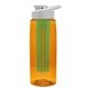 the flair - 26 oz transparent tritan(tm) bottle with drink thru lid, large infuser, and digital imprint