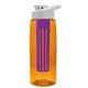 the flair - 26 oz transparent tritan(tm) bottle with drink thru lid, large infuser, and digital imprint