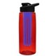 the flair - 26 oz transparent tritan(tm) bottle with drink thru lid, large infuser, and digital imprint