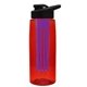 the flair - 26 oz transparent tritan(tm) bottle with drink thru lid, large infuser, and digital imprint