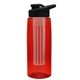 the flair - 26 oz transparent tritan(tm) bottle with drink thru lid, large infuser, and digital imprint