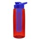 the flair - 26 oz transparent tritan(tm) bottle with drink thru lid, large infuser, and digital imprint