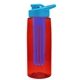 the flair - 26 oz transparent tritan(tm) bottle with drink thru lid, large infuser, and digital imprint