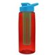 the flair - 26 oz transparent tritan(tm) bottle with drink thru lid, large infuser, and digital imprint