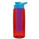 the flair - 26 oz transparent tritan(tm) bottle with drink thru lid, large infuser, and digital imprint