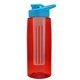 the flair - 26 oz transparent tritan(tm) bottle with drink thru lid, large infuser, and digital imprint