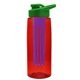 the flair - 26 oz transparent tritan(tm) bottle with drink thru lid, large infuser, and digital imprint