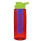 the flair - 26 oz transparent tritan(tm) bottle with drink thru lid, large infuser, and digital imprint