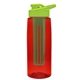 the flair - 26 oz transparent tritan(tm) bottle with drink thru lid, large infuser, and digital imprint