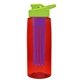 the flair - 26 oz transparent tritan(tm) bottle with drink thru lid, large infuser, and digital imprint