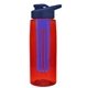 the flair - 26 oz transparent tritan(tm) bottle with drink thru lid, large infuser, and digital imprint