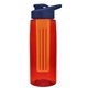 the flair - 26 oz transparent tritan(tm) bottle with drink thru lid, large infuser, and digital imprint