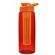 the flair - 26 oz transparent tritan(tm) bottle with drink thru lid, large infuser, and digital imprint