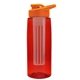 the flair - 26 oz transparent tritan(tm) bottle with drink thru lid, large infuser, and digital imprint
