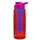 the flair - 26 oz transparent tritan(tm) bottle with drink thru lid, large infuser, and digital imprint