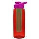 the flair - 26 oz transparent tritan(tm) bottle with drink thru lid, large infuser, and digital imprint