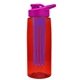 the flair - 26 oz transparent tritan(tm) bottle with drink thru lid, large infuser, and digital imprint