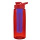 the flair - 26 oz transparent tritan(tm) bottle with drink thru lid, large infuser, and digital imprint