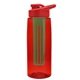 the flair - 26 oz transparent tritan(tm) bottle with drink thru lid, large infuser, and digital imprint