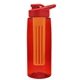 the flair - 26 oz transparent tritan(tm) bottle with drink thru lid, large infuser, and digital imprint