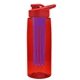 the flair - 26 oz transparent tritan(tm) bottle with drink thru lid, large infuser, and digital imprint