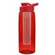 the flair - 26 oz transparent tritan(tm) bottle with drink thru lid, large infuser, and digital imprint