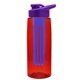 the flair - 26 oz transparent tritan(tm) bottle with drink thru lid, large infuser, and digital imprint