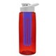 the flair - 26 oz transparent tritan(tm) bottle with drink thru lid, large infuser, and digital imprint
