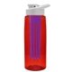 the flair - 26 oz transparent tritan(tm) bottle with drink thru lid, large infuser, and digital imprint