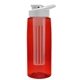 the flair - 26 oz transparent tritan(tm) bottle with drink thru lid, large infuser, and digital imprint