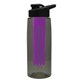 the flair - 26 oz transparent tritan(tm) bottle with drink thru lid, large infuser, and digital imprint