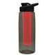 the flair - 26 oz transparent tritan(tm) bottle with drink thru lid, large infuser, and digital imprint