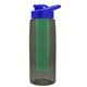 the flair - 26 oz transparent tritan(tm) bottle with drink thru lid, large infuser, and digital imprint