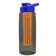 the flair - 26 oz transparent tritan(tm) bottle with drink thru lid, large infuser, and digital imprint